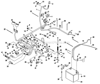 Electrical Group (2) Diagram and Parts List for LZ23KA604 (260000-319999)(2001) Exmark Lawn Mower