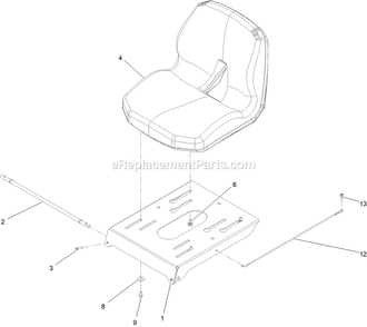 Seat Assembly Diagram and Parts List for QZE725GKC42200 (411294212-999999999)(2022) Exmark Lawn Mower