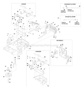 Engine Group Diagram and Parts List for LHP20KC505 (600000-669999)(2006) Exmark Lawn Mower