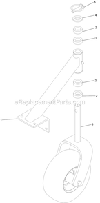 Caster Mount With Weight Assembly Diagram and Parts List for VHS481GKA36200 (315000000-315999999)(2015) Exmark Lawn Mower