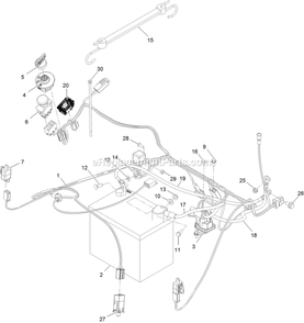 Electrical Assembly Diagram and Parts List for QZS708GEM50200 (406294345-408644345)(2020) Exmark Lawn Mower