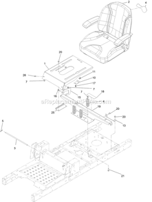 Seat Assembly (1) Diagram and Parts List for QTS452CEM34200 (315000000-315999999)(2015) Exmark Lawn Mower