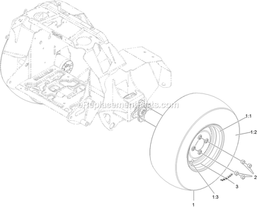 Tire And Wheel Assembly Diagram and Parts List for STE600CKA363H1 (408644346-411294211)(2021) Exmark Lawn Mower