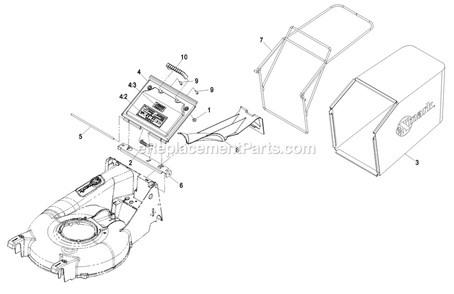 Discharge Door, Plug And Bag Assembly Diagram and Parts List for EC21ASHN (850000-919999)(2010) Exmark Lawn Mower