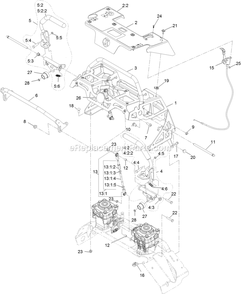 Controls Assembly Diagram and Parts List for STS730AKC52400 (406294345-408644345)(2020) Exmark Lawn Mower