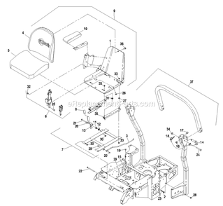 Mainframe Group (2) Diagram and Parts List for LCT23BV523 (720000-789999)(2008) Exmark Lawn Mower