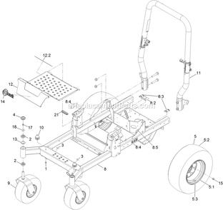 Frame Assembly Diagram and Parts List for RAX691GKA524A3 (400000000-402082299)(2017) Exmark Lawn Mower