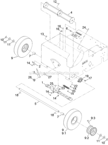 Seed Gate Assembly Diagram and Parts List for SD270SB20 (313000000-313652087)(2013) Exmark Seeder