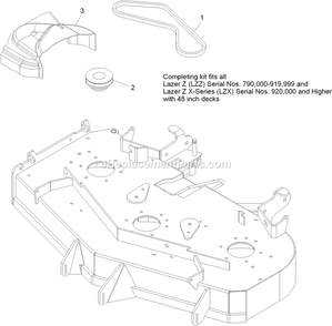 Completing Kit (2) Diagram and Parts List for LZUV2B (920000-999999)(2011) Exmark Lawn Tractor Accessories