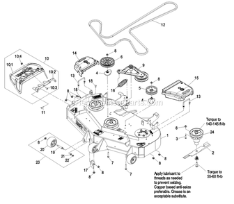 Deck Group (1) Diagram and Parts List for LZAS22KA484CA (850000-919999)(2010) Exmark Lawn Mower
