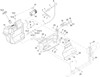 Fuel Assembly Diagram and Parts List for NV640KC48 (313000000-313999999)(2013) Exmark Lawn Mower
