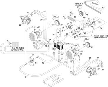 Hydraulic Group - 31hp Diagram and Parts List for LZ28KA665 (670000-719999)(2007) Exmark Lawn Mower