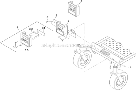 Weight Assembly Diagram and Parts List for 116-5000 (315000000-315999999)(2015) Exmark Lawn Tractor Accessories