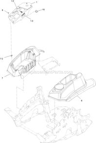 Console Assembly Diagram and Parts List for LZE801GKA724A1 (408644346-999999999)(2021) Exmark Lawn Mower