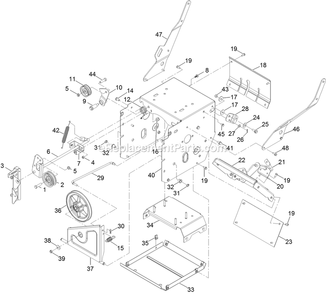 Frame Assembly Diagram and Parts List for BR270KC36 (313000000-313999999)(2013) Exmark Leaf Blower / Vacuum