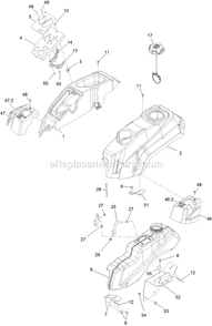 Fuel Assembly Diagram and Parts List for QZE702GEM42200 (406294345-408644345)(2020) Exmark Lawn Mower