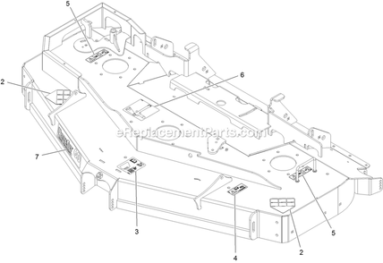 Deck With Decals Assembly (1) Diagram and Parts List for LZS902DKU60R00 (315000000-315999999)(2015) Exmark Lawn Mower