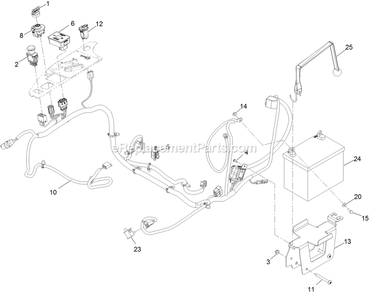 Electrical Assembly Diagram and Parts List for RAS720GKC52300 (400000000-402082299)(2017) Exmark Lawn Mower