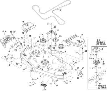 Deck Assembly Diagram and Parts List for RAE708GEM60300 (400000000-402082299)(2017) Exmark Lawn Mower