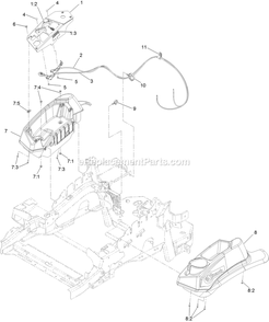 Controls Assembly Diagram and Parts List for LZX921GKA60600 (400000000-402082299)(2017) Exmark Lawn Mower