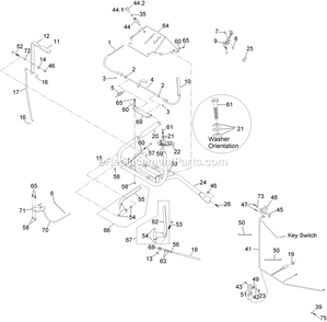 Ecs Upper Handle And Controls Diagram and Parts List for MG481KA483 (314000000-314999999)(2014) Exmark Lawn Mower