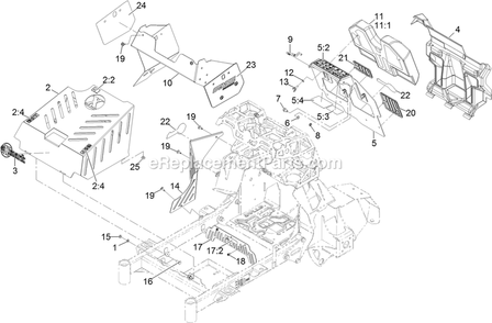 Guarding Assembly Diagram and Parts List for STE600CKA32300 (404314159-406294344)(2019) Exmark Lawn Mower
