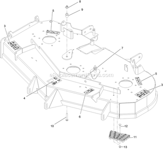 Deck With Decals Assembly Diagram and Parts List for LZE651CKA484A2 (411294212-999999999)(2022) Exmark Lawn Mower