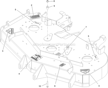 Deck With Decals Assembly Diagram and Parts List for LZS651KA484 (313000000-313999999)(2013) Exmark Lawn Mower