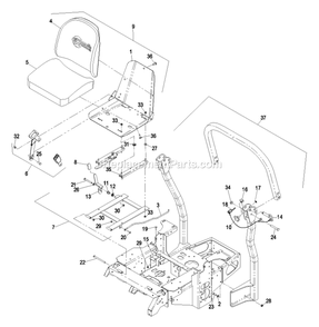 Mainframe Group (2) Diagram and Parts List for LCT4818BV (510000-599999)(2005) Exmark Lawn Mower