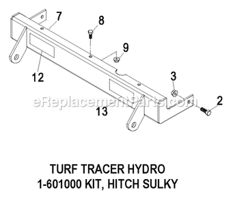 Sulky Hitch Kit Turf Tracer Hydro Diagram and Parts List for RS52SSW (600000-669999)(2006) Exmark Lawn Tractor Accessories