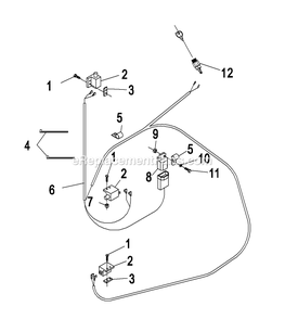 Electrical Group - Manual Start Diagram and Parts List for TT5217KAE (260000-319999)(2001) Exmark Lawn Mower