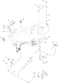 Electrical Assembly Diagram and Parts List for LZS740PKC60400 (402082300-404314158)(2018) Exmark Lawn Mower