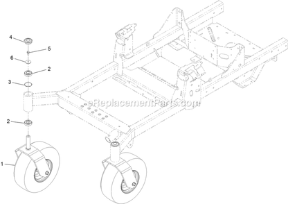 Caster Tire Assembly Diagram and Parts List for RAE708GEM52300 (404314159-406294344)(2019) Exmark Lawn Mower