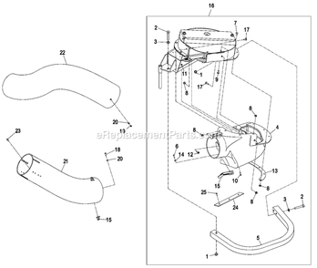 Blower Assembly (2) Diagram and Parts List for LHPUV5256 (850000-And Higher)(2010) Exmark Lawn Tractor Accessories