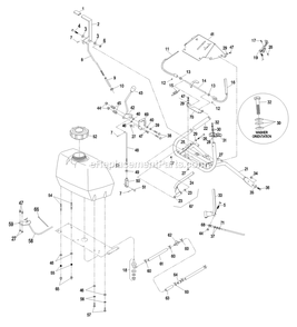 Ecs Upper Handles And Controls Diagram and Parts List for THP17KA363CA (790000-849999)(2009) Exmark Lawn Mower