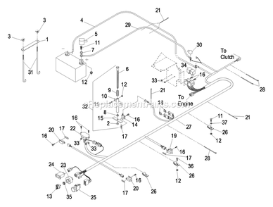 Electrical Group Diagram and Parts List for LAS23KC524 (600000-669999)(2006) Exmark Lawn Mower