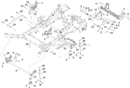 Deck Lift Assembly Diagram and Parts List for LZX940KC726 (312000000-312999999)(2012) Exmark Lawn Mower