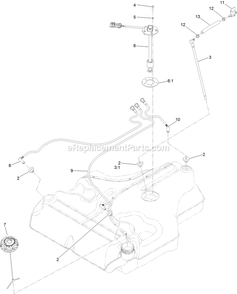 Fuel Tank Assembly Diagram and Parts List for LZS651CKA484A2 (400000000-402082299)(2017) Exmark Lawn Mower