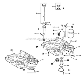 Oil Pan/Lubrication Diagram and Parts List for TT3614KC (160000-169999)(1998) Exmark Lawn Mower