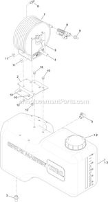Tank Hose Reel Assembly Diagram and Parts List for 34237 400000000-407088177 Exmark Sprayer