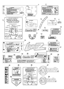 Decal Group Diagram and Parts List for LZ20KC524AS (440000-509999)(2004) Exmark Lawn Mower