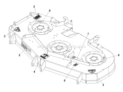 Deck With Decals Assembly (1) Diagram and Parts List for LZAS29KA724LP (850000-919999)(2010) Exmark Lawn Mower