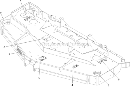 Deck With Decals Assembly (1) Diagram and Parts List for LZS902DKU72R00 (315000000-315999999)(2015) Exmark Lawn Mower