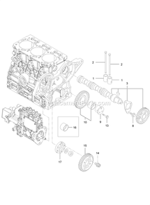 Camshaft And Driving Gear Assembly Diagram and Parts List for LZS80TDYM604W0 (406294345-408644345)(2020) Exmark Lawn Mower