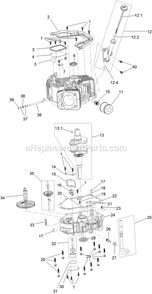 Crankcase And Crankshaft Assembly Diagram and Parts List for QZS708GEM60200 (402082300-404314158)(2018) Exmark Lawn Mower