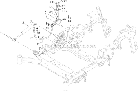 Hydraulic Lift And Fold Assembly Diagram and Parts List for LZS80TDYM604W0 (404314159-406294344)(2019) Exmark Lawn Mower
