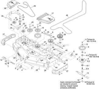 Deck Assembly Diagram and Parts List for LZS902DKU60R00 (315000000-315999999)(2015) Exmark Lawn Mower