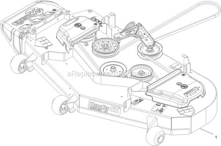 Complete Deck Assembly Diagram and Parts List for PNS720GKC52300 (315000000-315999999)(2015) Exmark Lawn Mower