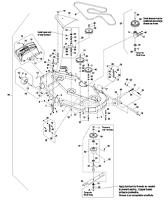 Deck Group (2) Diagram and Parts List for LAS25KC604B (670000-719999)(2007) Exmark Lawn Mower
