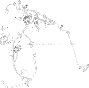Harness Assembly Diagram and Parts List for STS651GKA48400 (404314159-406294344)(2019) Exmark Lawn Mower